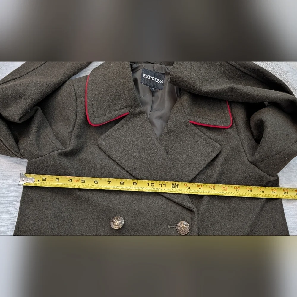 Express Olive Green Double-Breasted Woman's Sz M